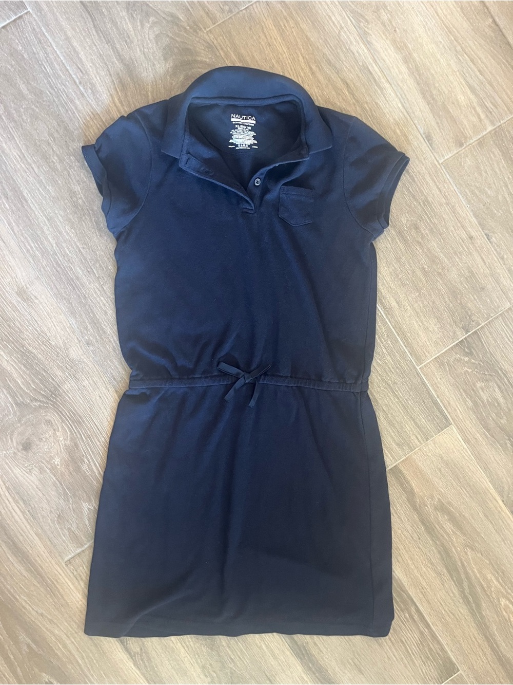Nautica Navy Short-Sleeve Polo Drawstring Mini Dress